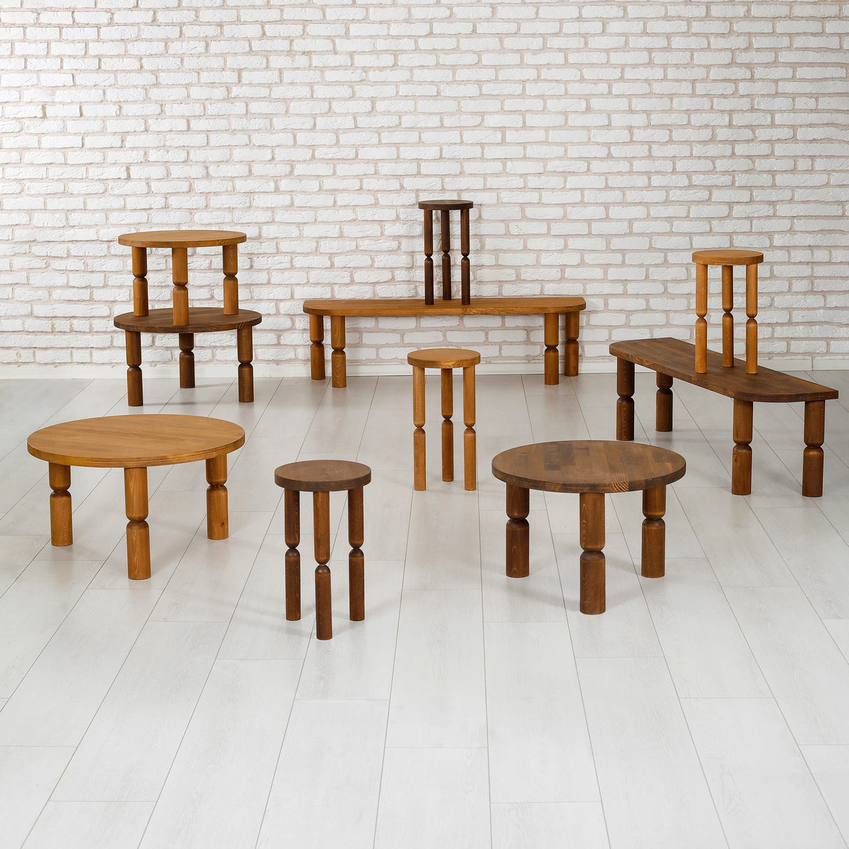 Meuble TV Ida en Noyer Sombre Bois 140x40x35 cm