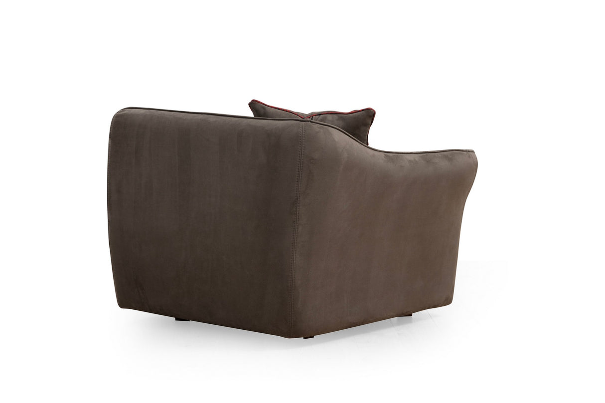 Canapé d'angle microfibre marron anthracite - 7 personnes - Mentis