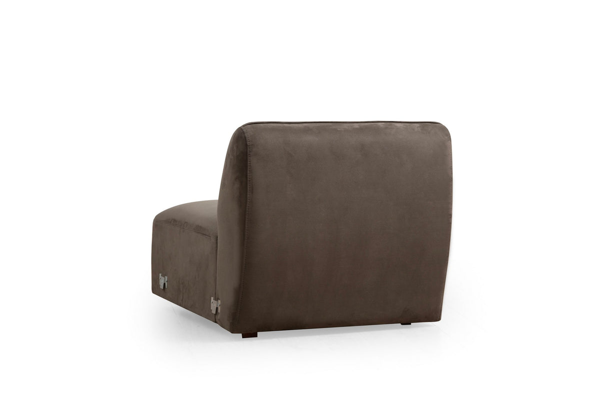 Canapé d'angle microfibre marron anthracite - 7 personnes - Mentis