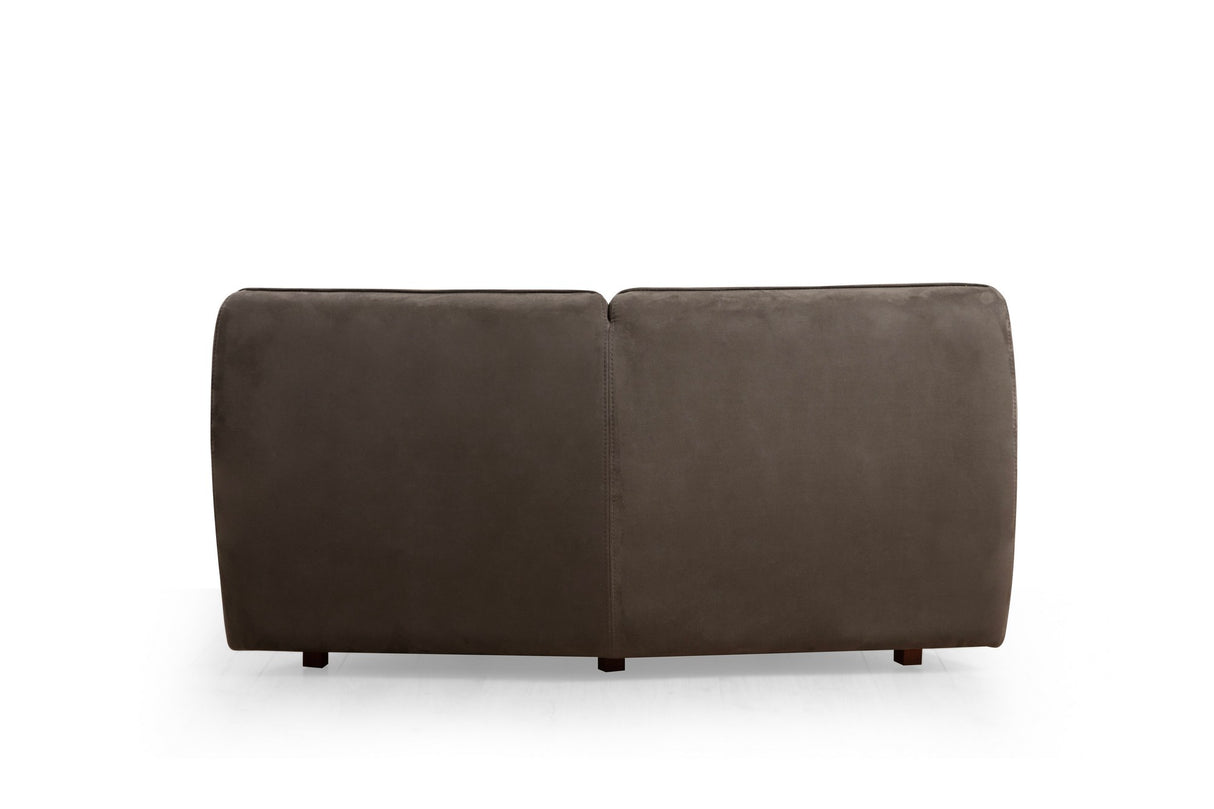 Canapé d'angle microfibre marron anthracite - 7 personnes - Mentis