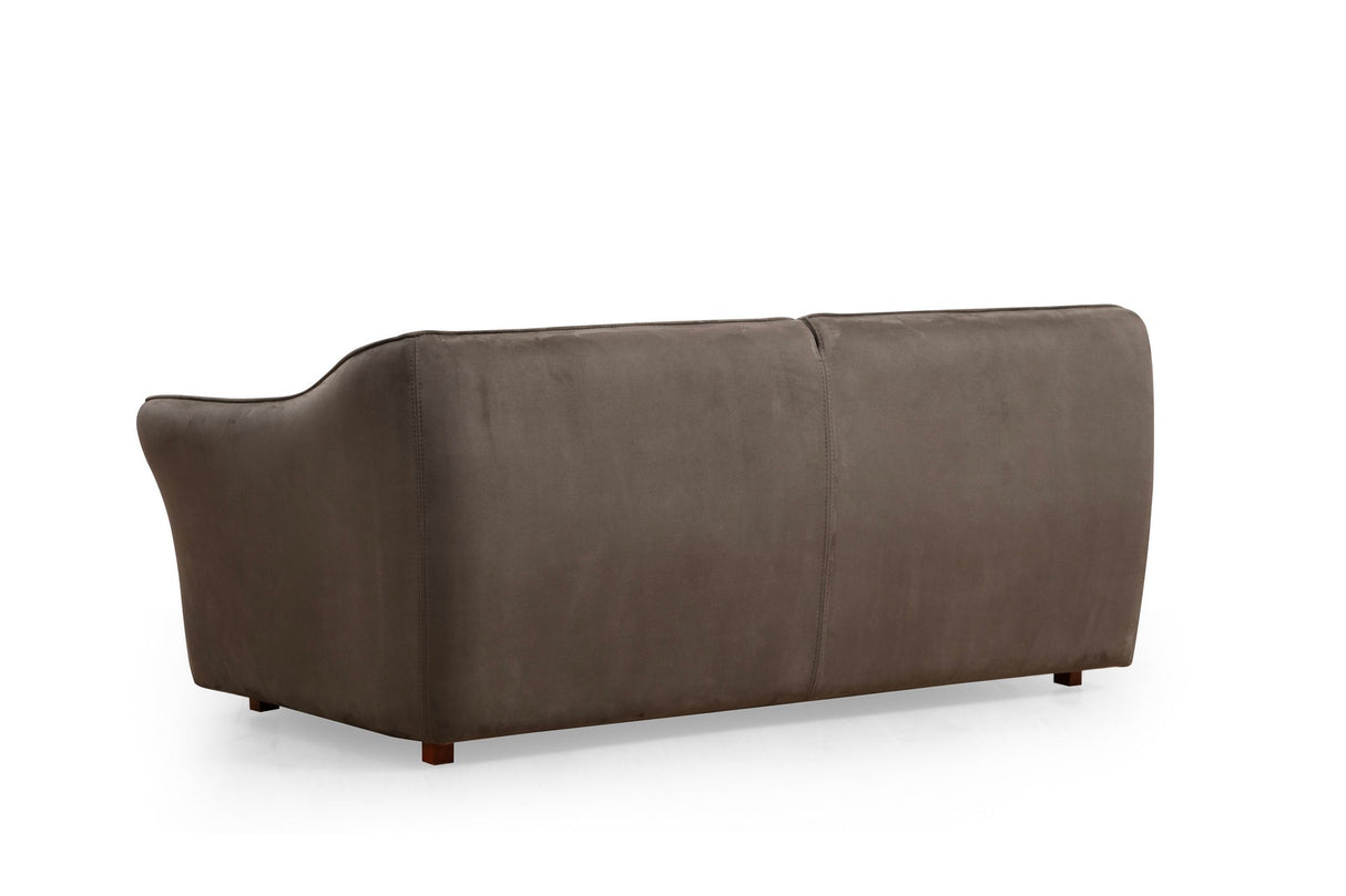 Canapé d'angle microfibre marron anthracite - 7 personnes - Mentis