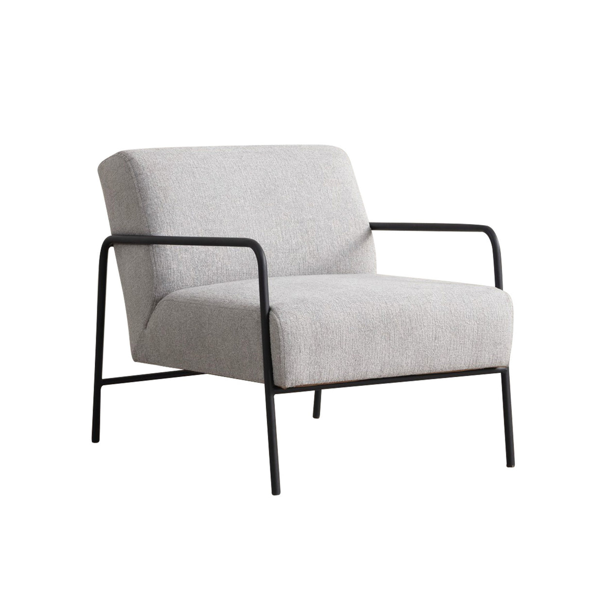 Fauteuil Moderne Eti Gris Tissu - Cadre Noir