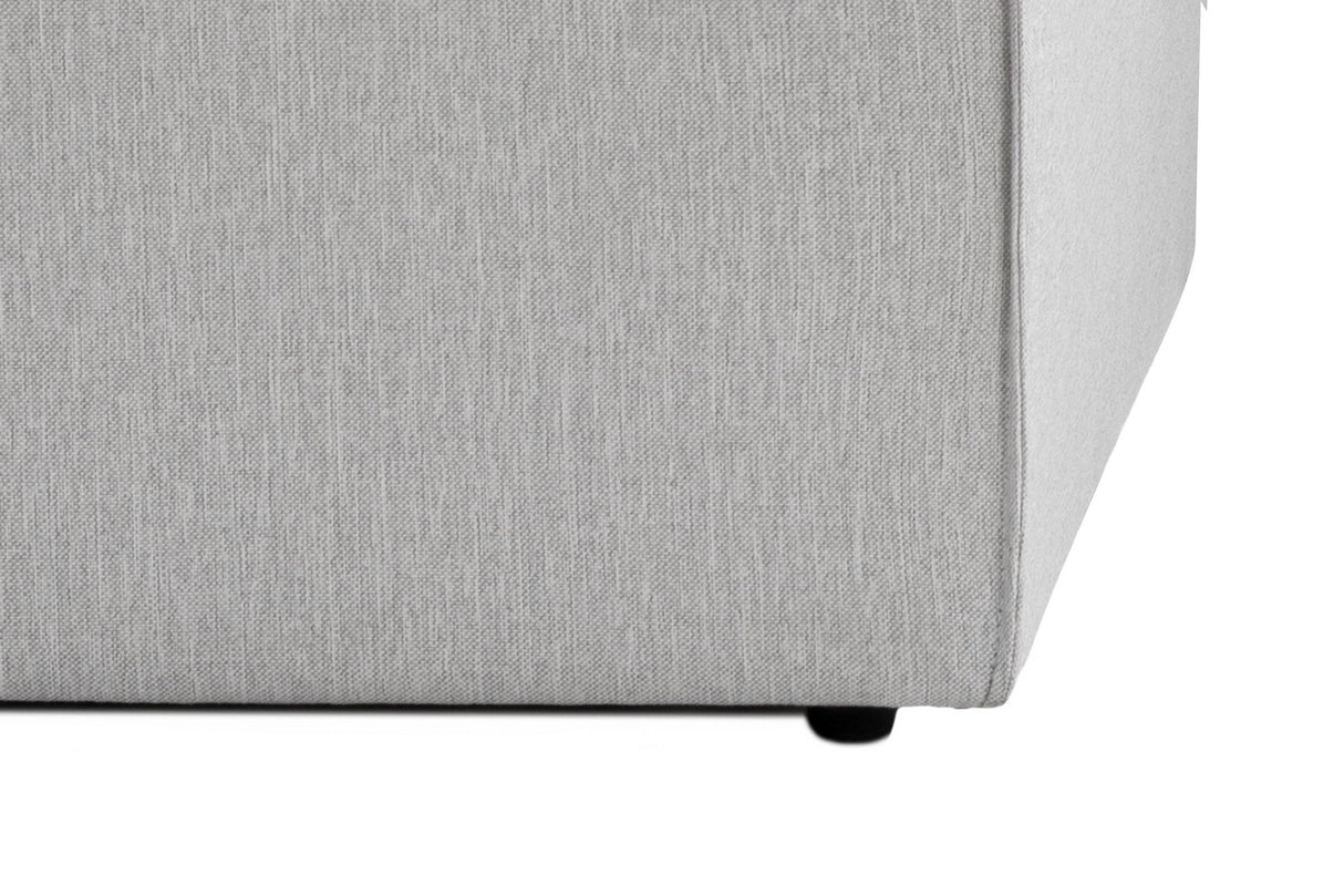 Canapé d'angle modulaire avec ottoman amovible en tissu de lin gris Fora