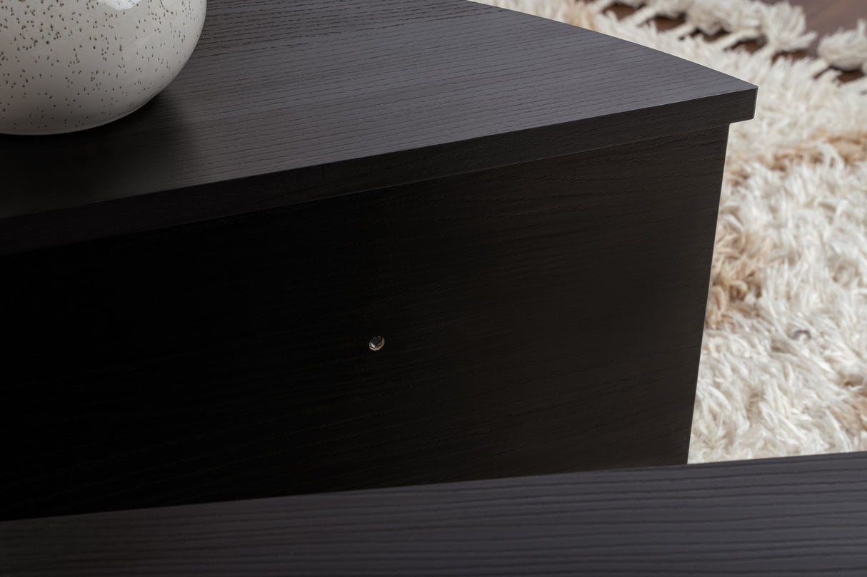 Table basse ronde noire stratifiée 85 cm Orin