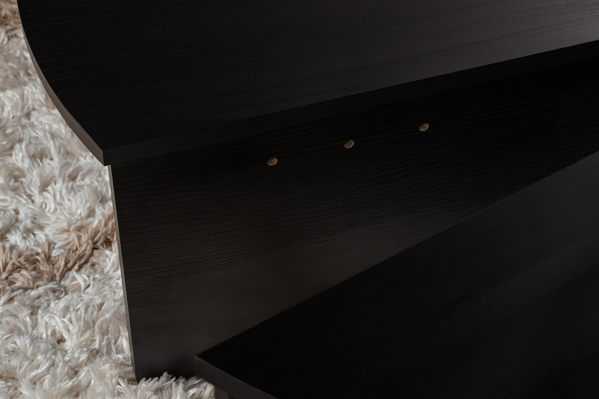 Table basse ronde noire stratifiée 85 cm Orin