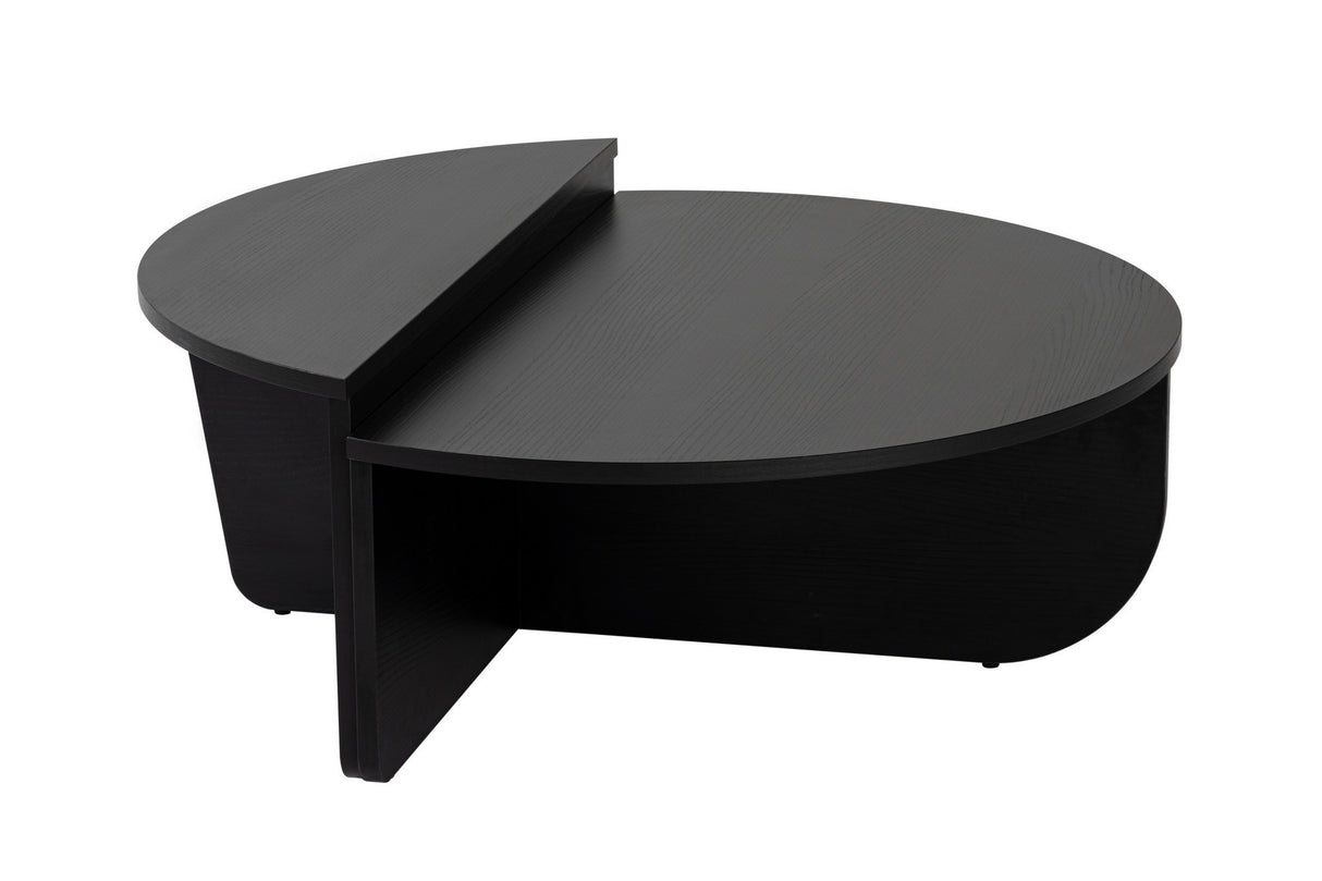 Table basse ronde noire stratifiée 85 cm Orin