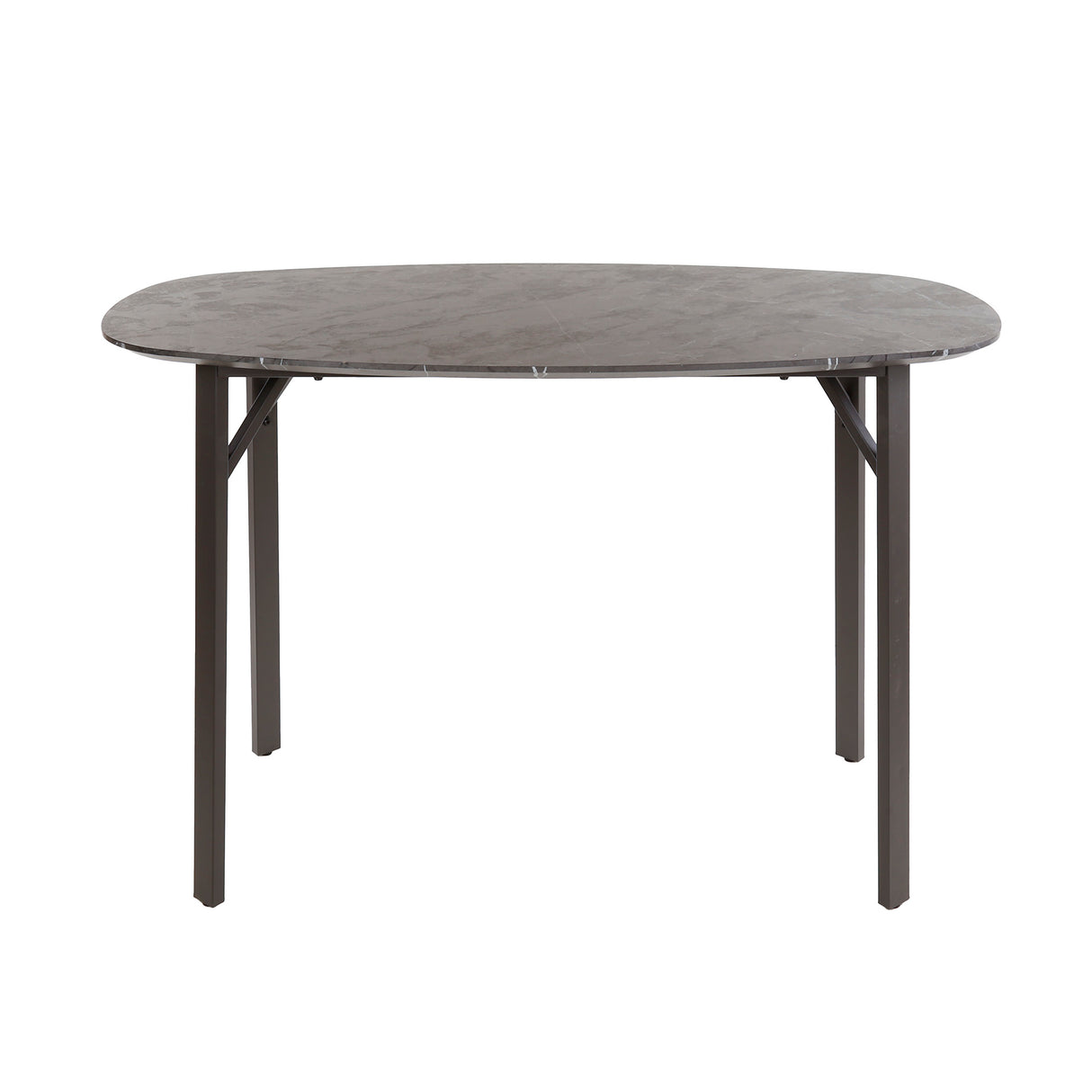 Table ovale en teck Jade 140 cm Noir aspect céramique