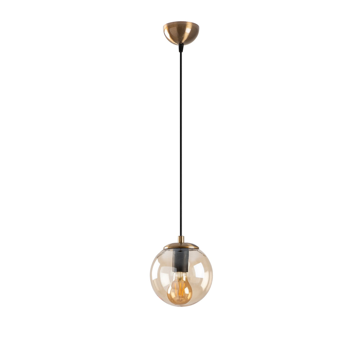 Suspension en verre jaune Comet