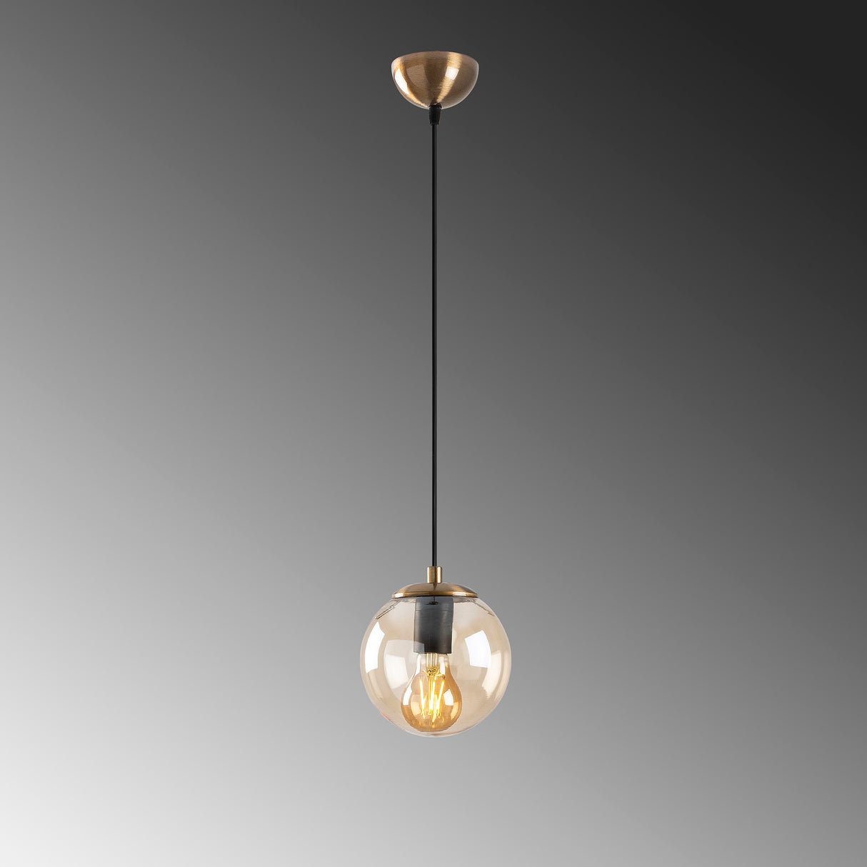Suspension en verre jaune Comet