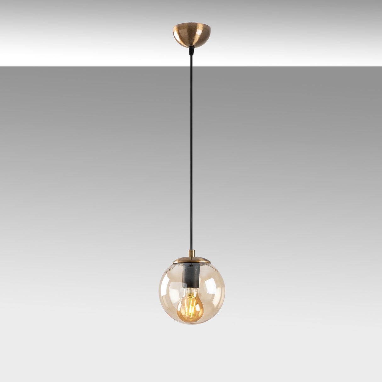 Suspension en verre jaune Comet