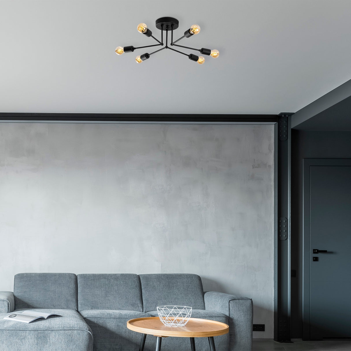 Plafonnier Noir Métal Sentinel