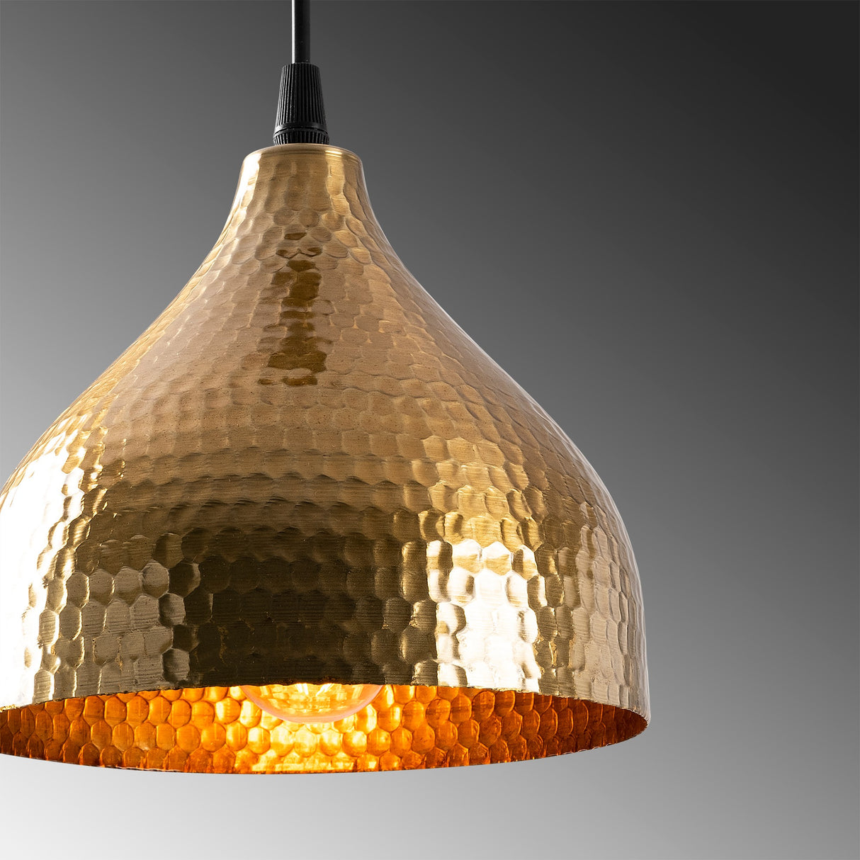 Suspension ronde en métal couleur bronze Eclipse