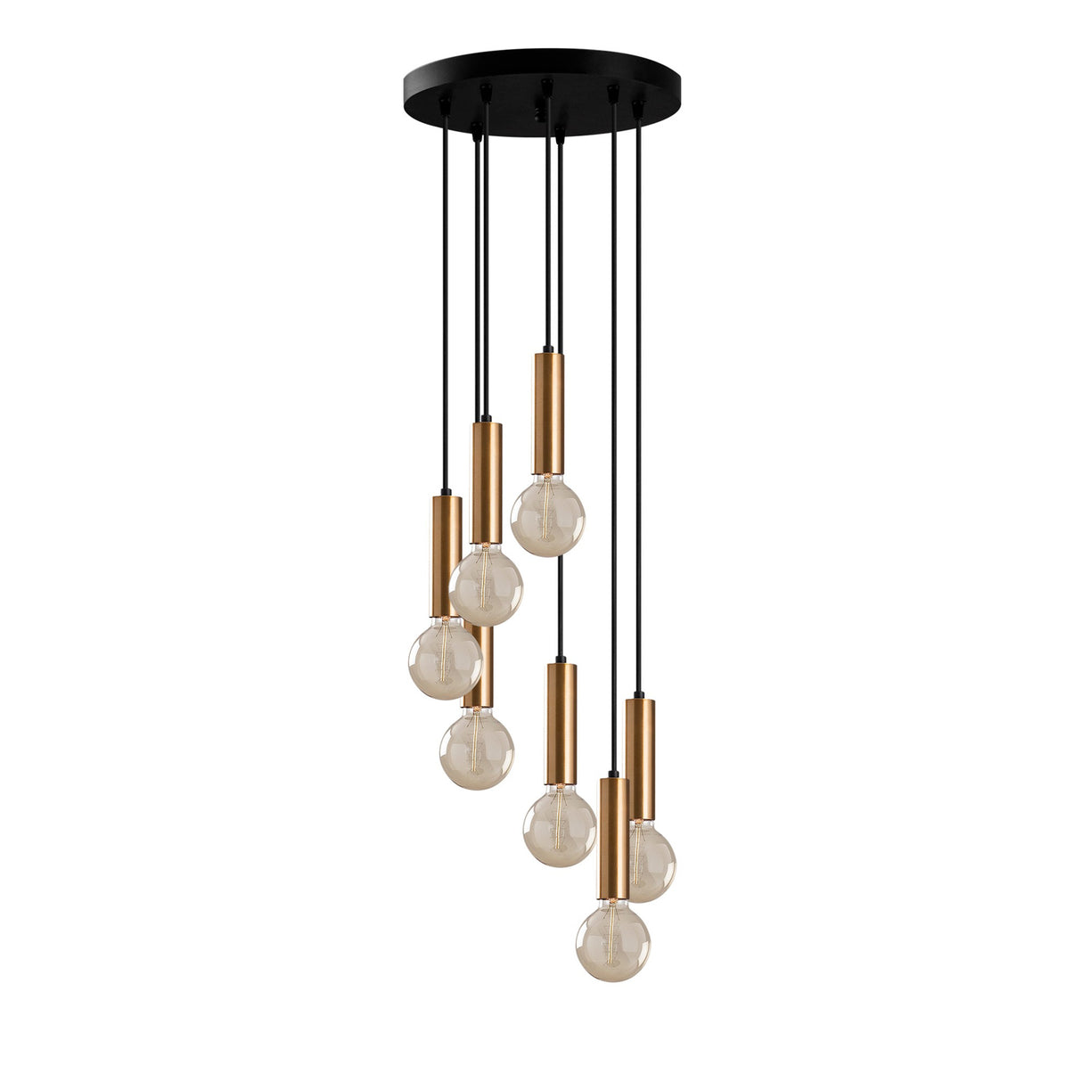 Suspension 7 lumières en métal couleur bronze Scarlet