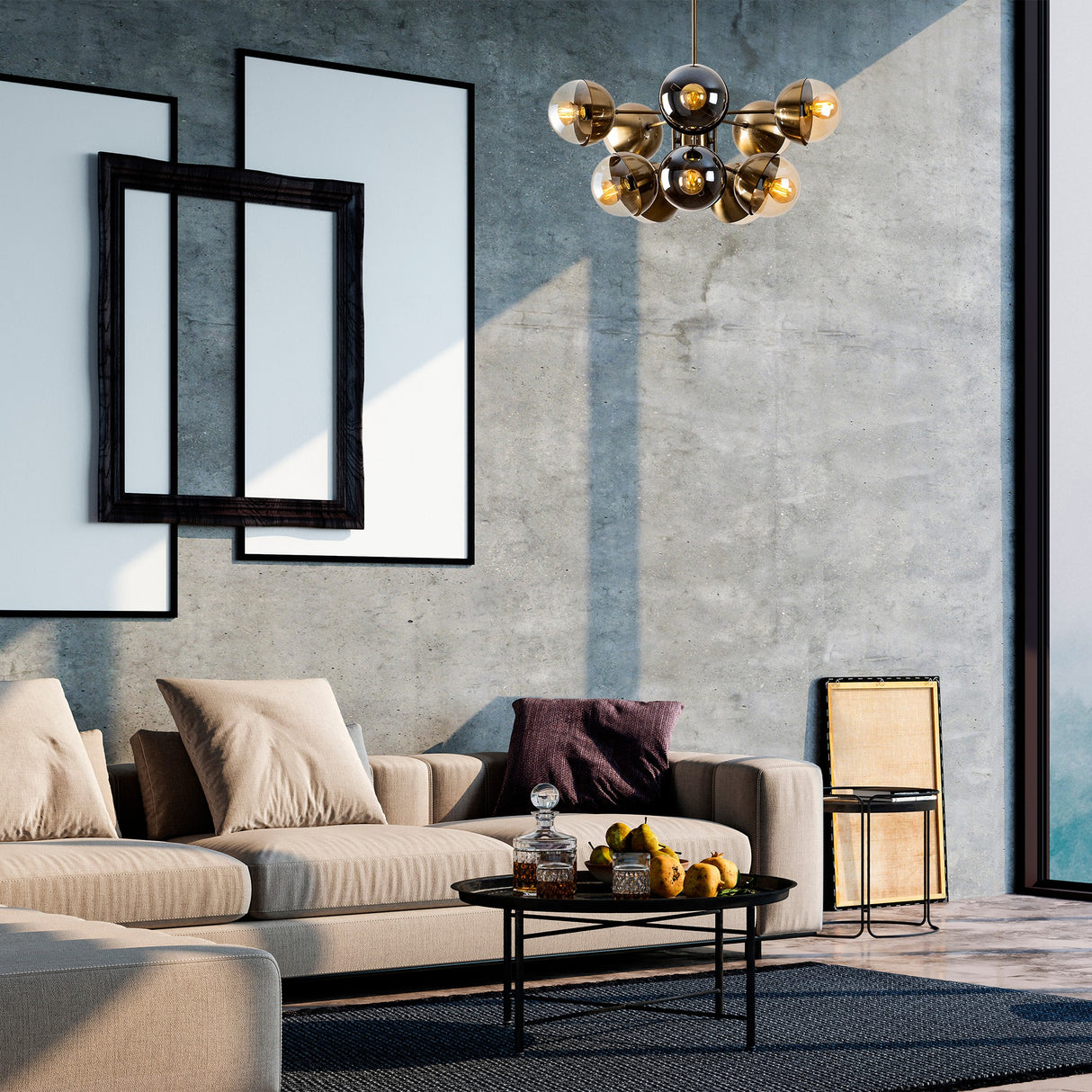 Suspension en verre couleur bronze Carina