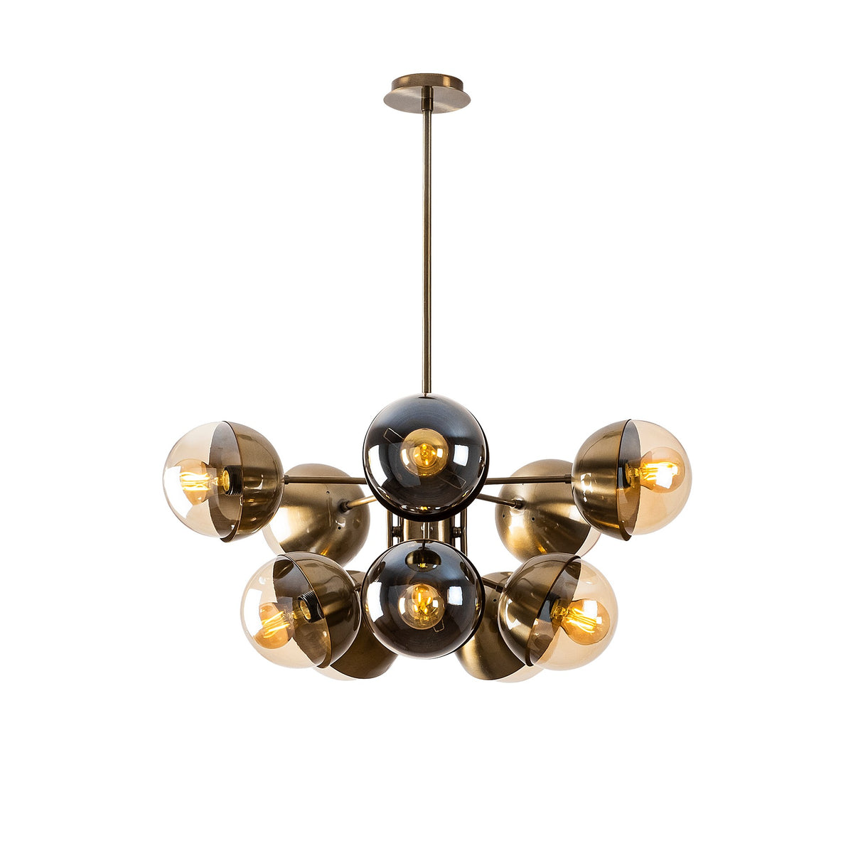 Suspension en verre couleur bronze Carina