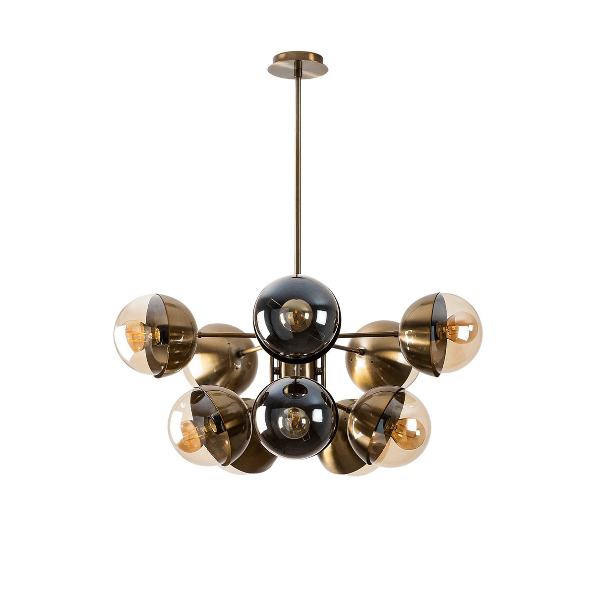 Suspension en verre couleur bronze Carina