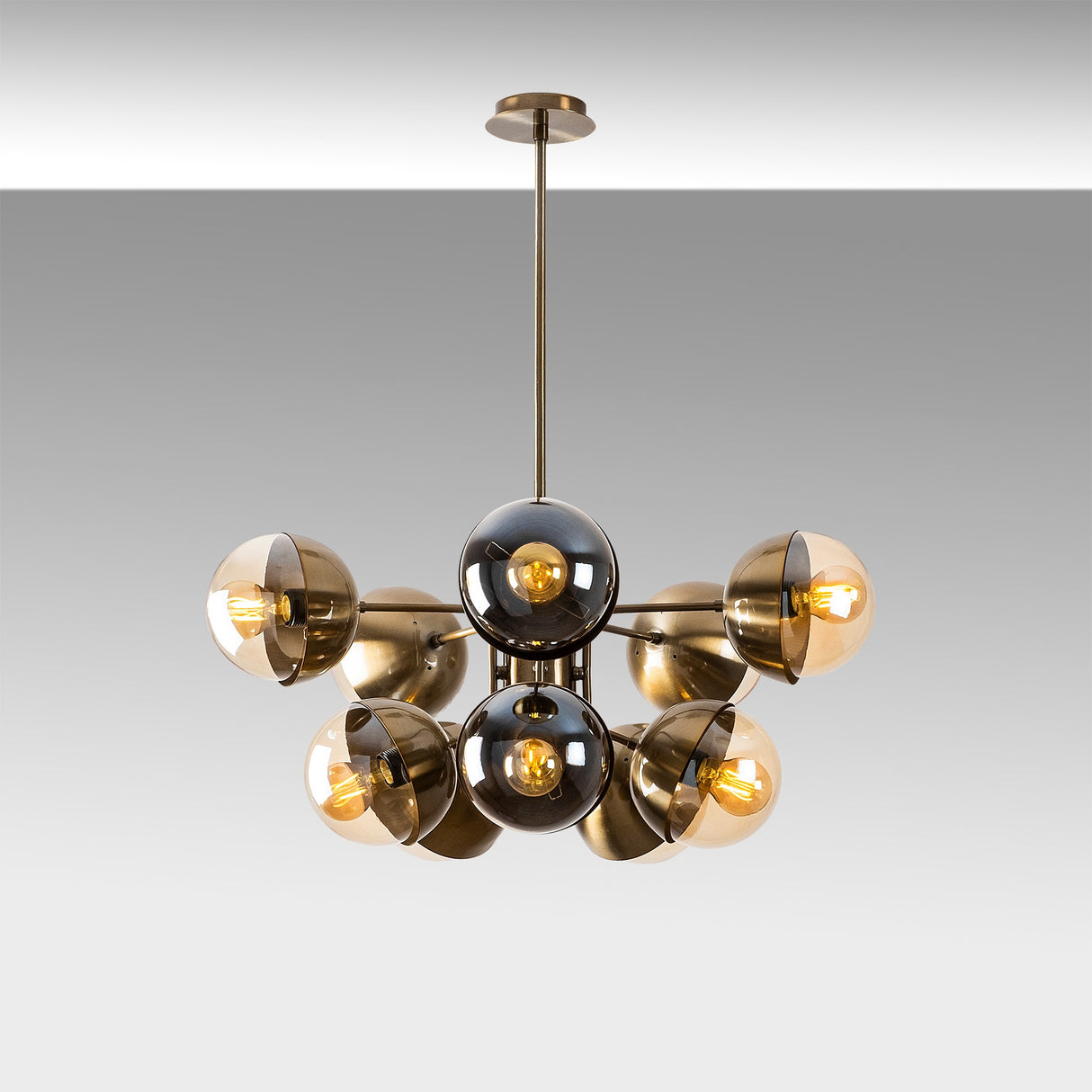 Suspension en verre couleur bronze Carina