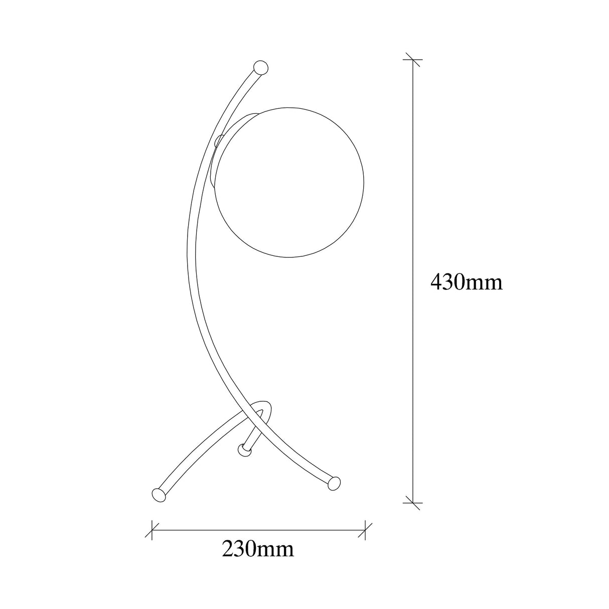 Lampe de table Noir Blanc Verre Nightstrike