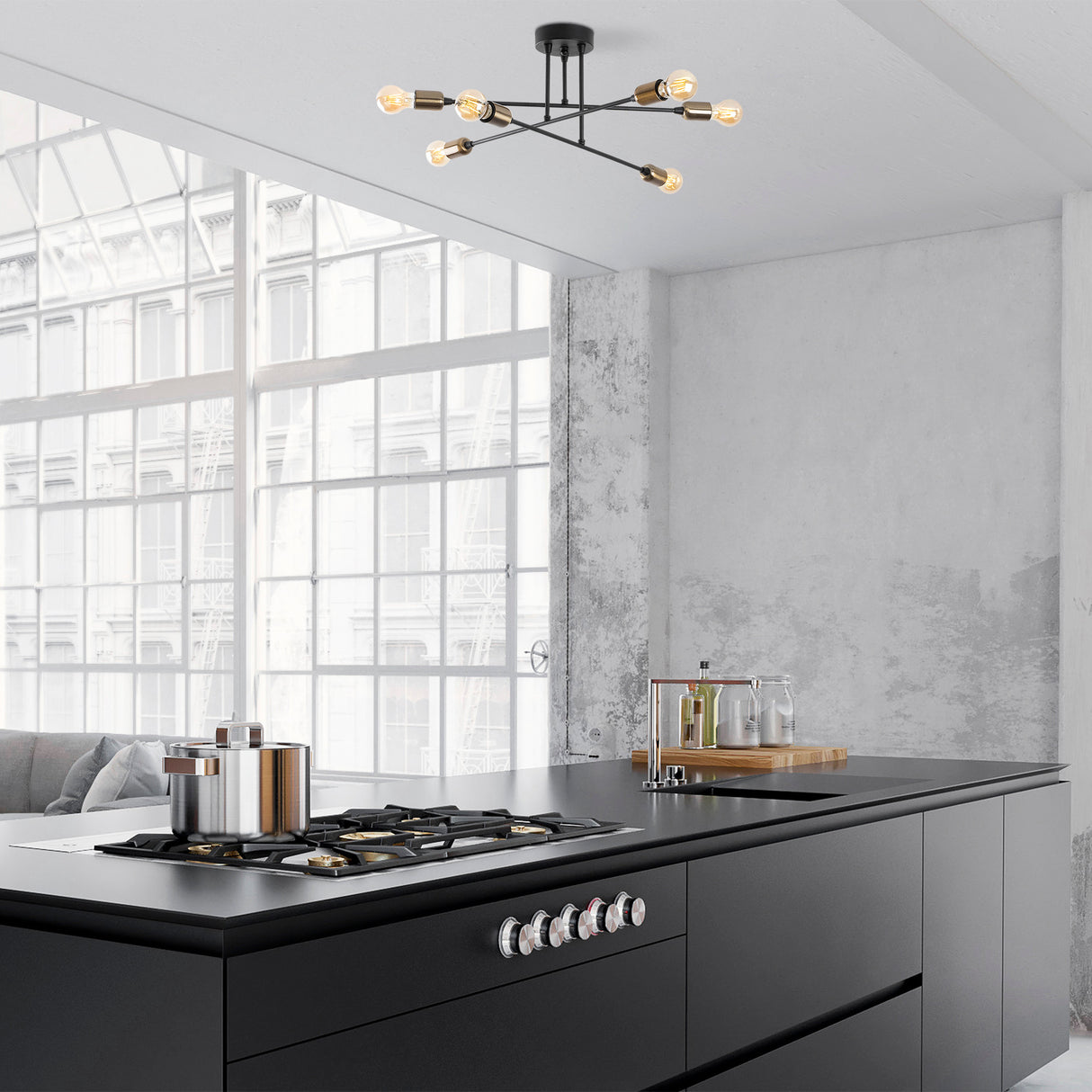 Plafonnier Noir Métal Jade