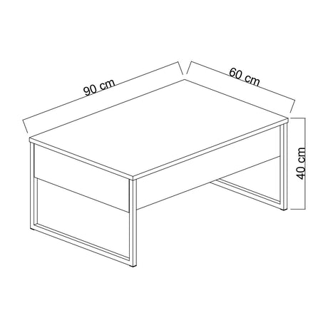 Table basse rectangulaire en mélamine luxe noyer 90x60x40 cm