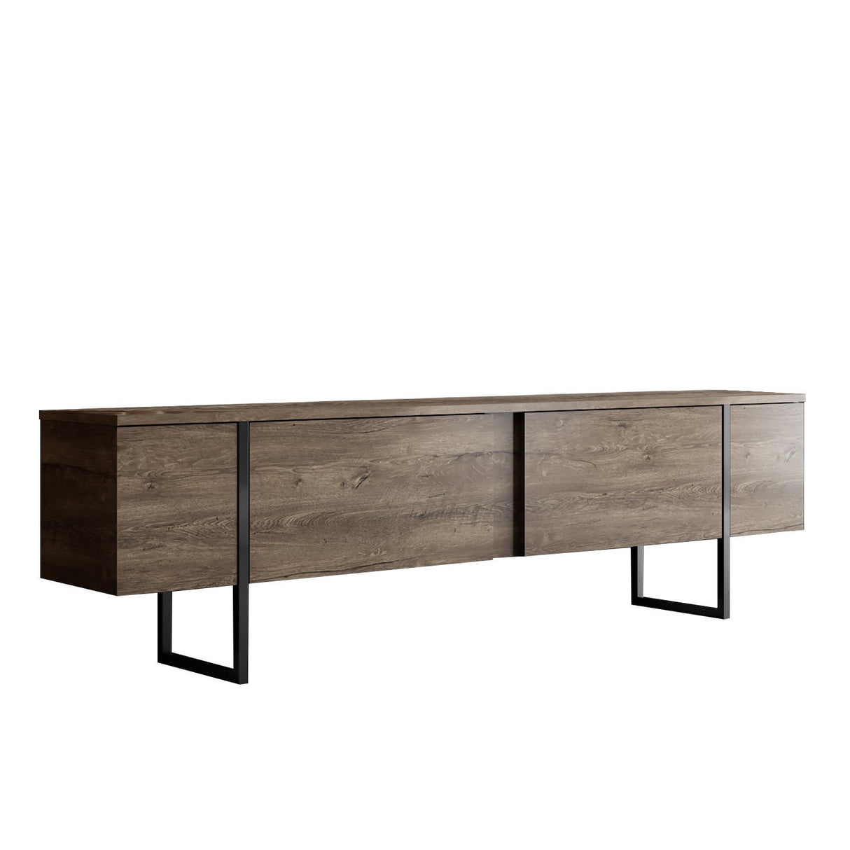 Ensemble de meubles de luxe en noyer - Table basse + meuble TV - Cadre noir