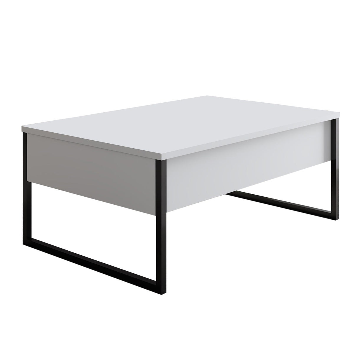 Ensemble de meubles White Luxury - Table basse + meuble TV - Cadre noir