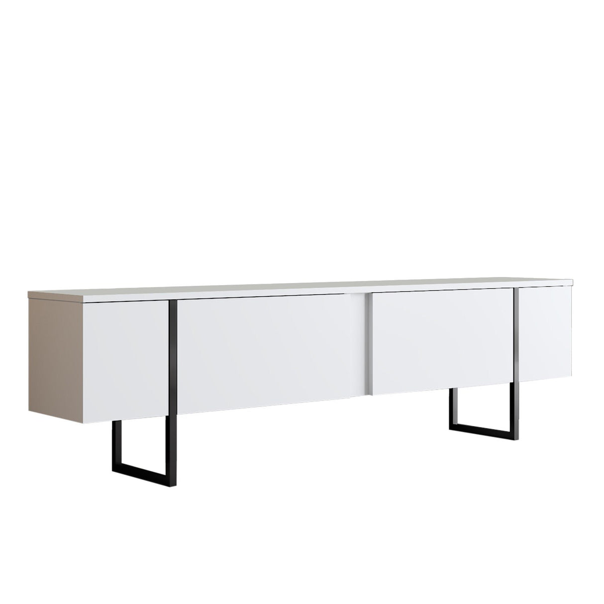 Ensemble de meubles White Luxury - Table basse + meuble TV - Cadre noir