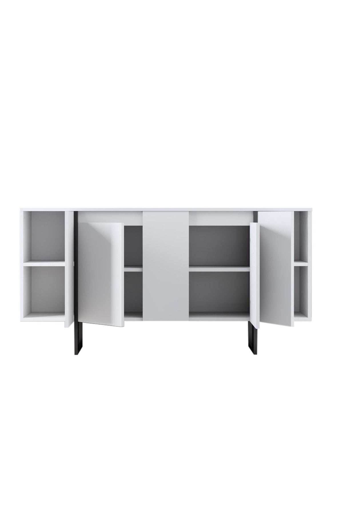 Commode moderne blanche de luxe 160 x 80 x 35 cm - Cadre noir
