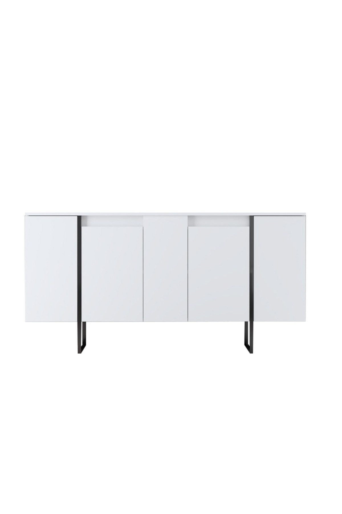 Commode moderne blanche de luxe 160 x 80 x 35 cm - Cadre noir