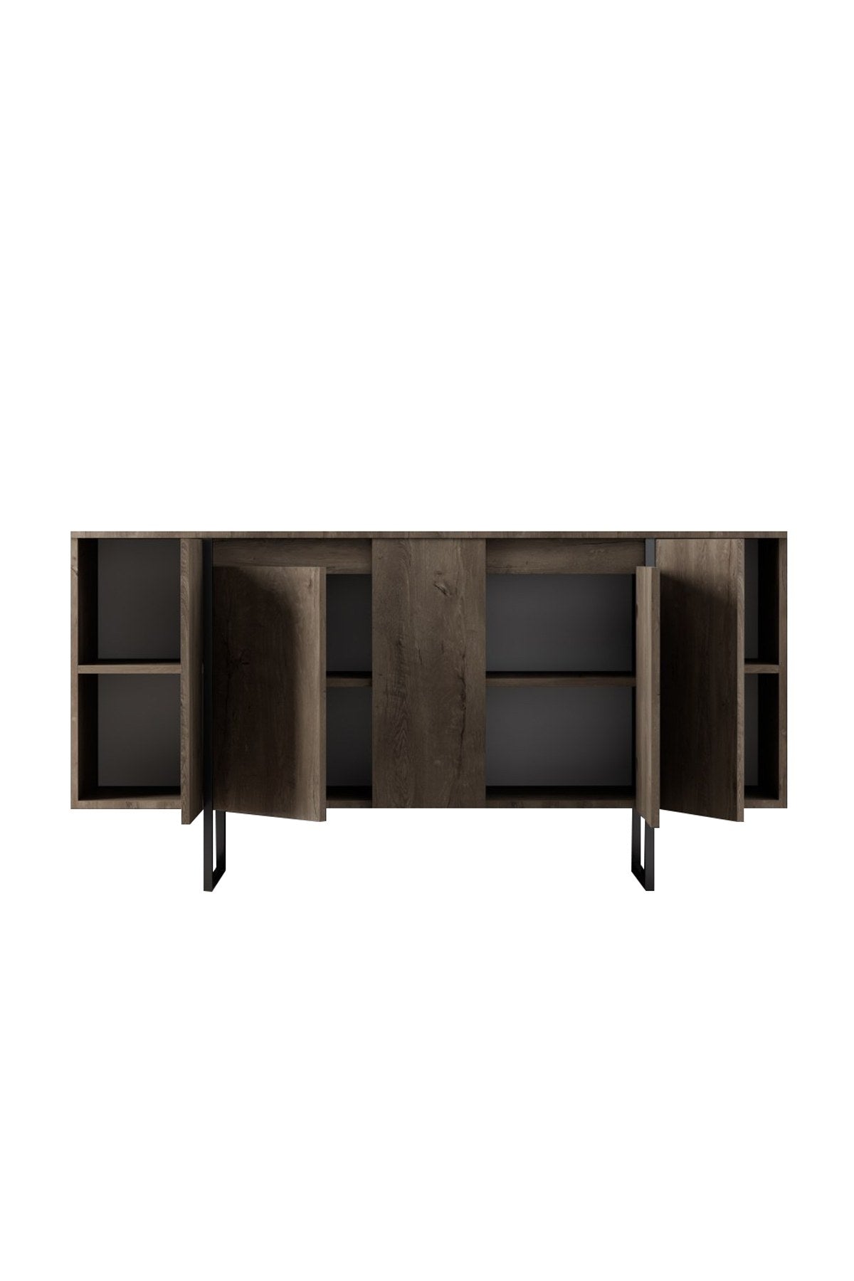 Commode moderne en noyer de luxe 160 x 80 x 35 cm - Cadre noir
