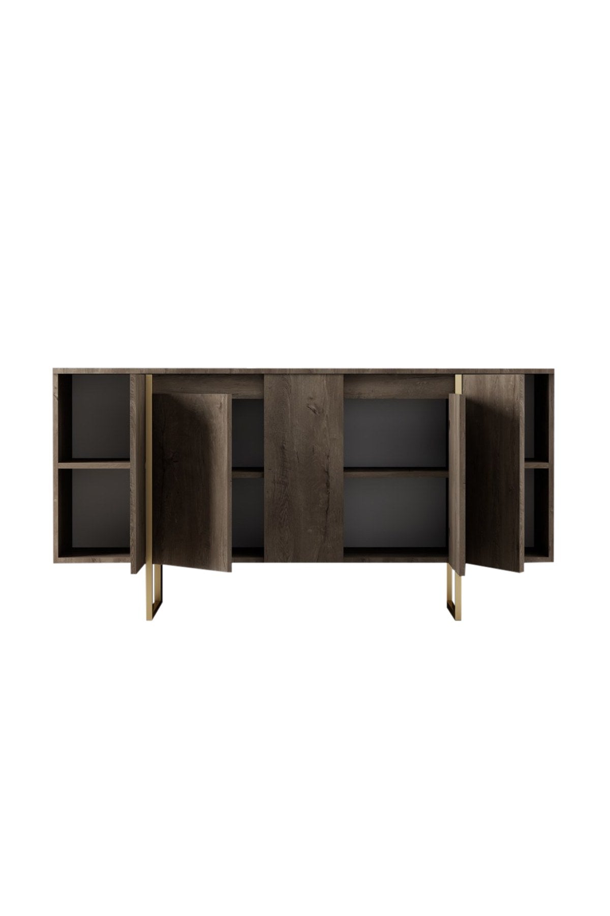 Commode moderne en noyer de luxe 160 x 80 x 35 cm - Cadre doré