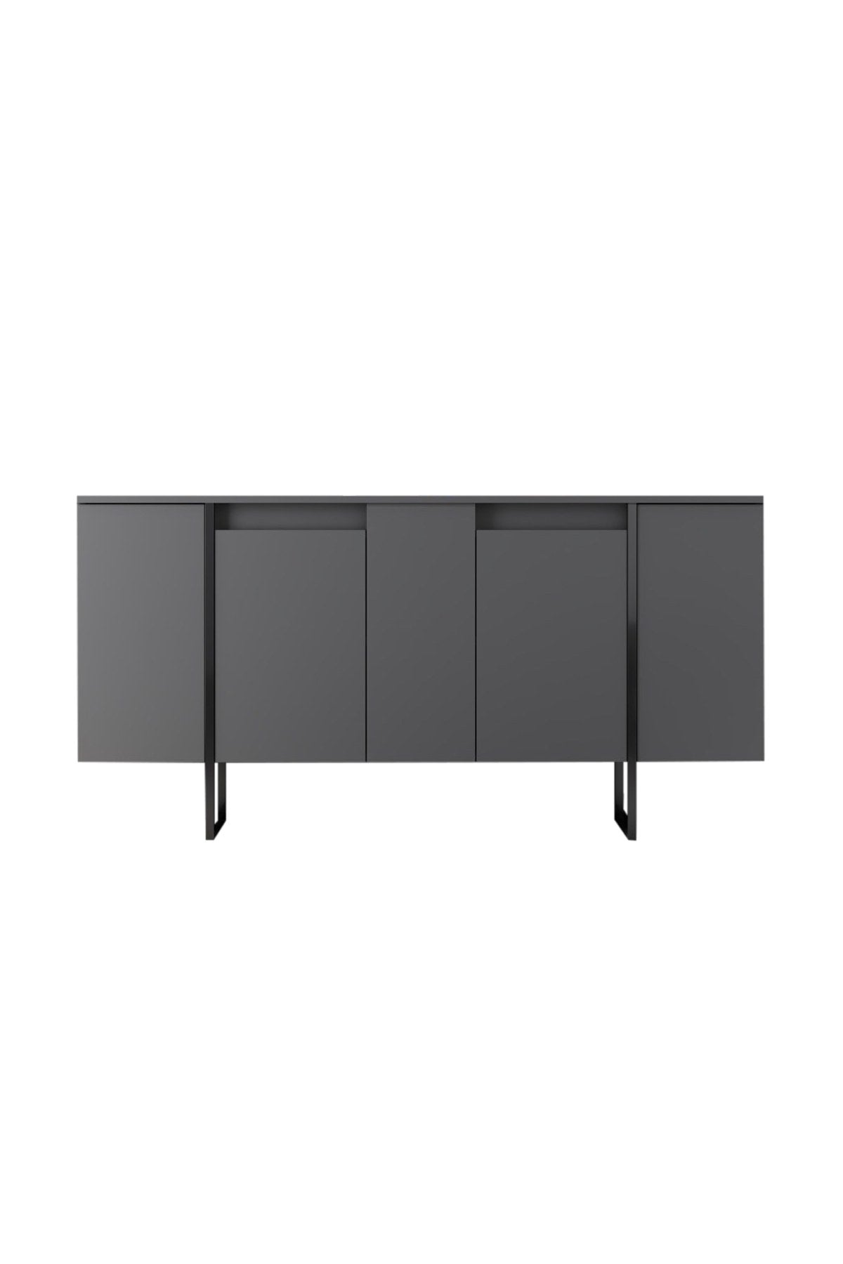 Ensemble de meubles Anthracite Luxe - Table basse + Meuble TV + Buffet - Cadre noir