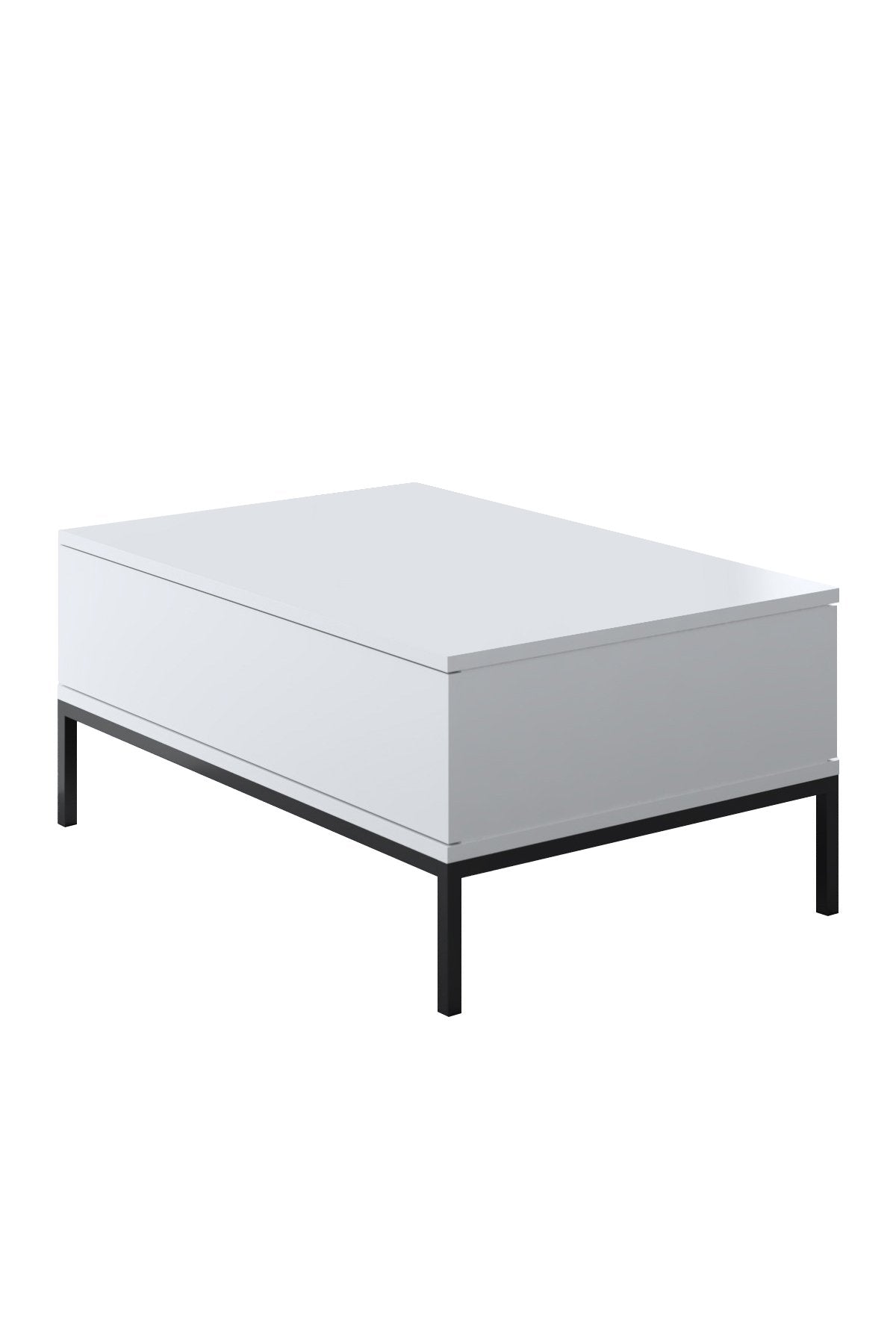 Table basse rectangulaire White Lord 90x60 - Cadre noir
