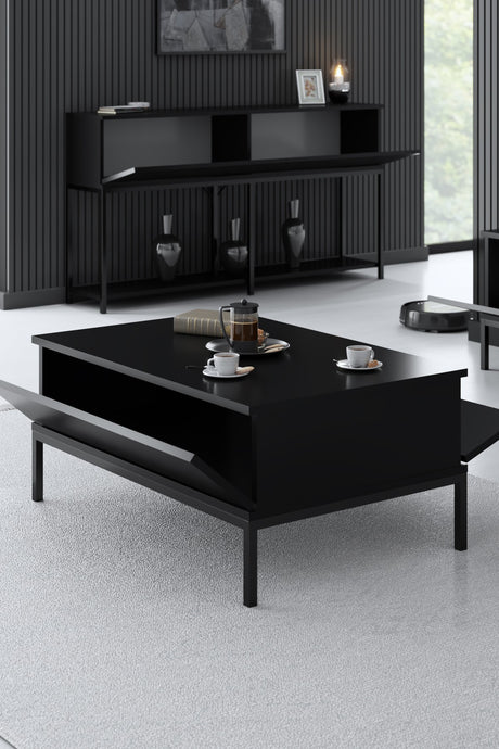 Table basse rectangulaire Black Lord 90x60 - Cadre noir