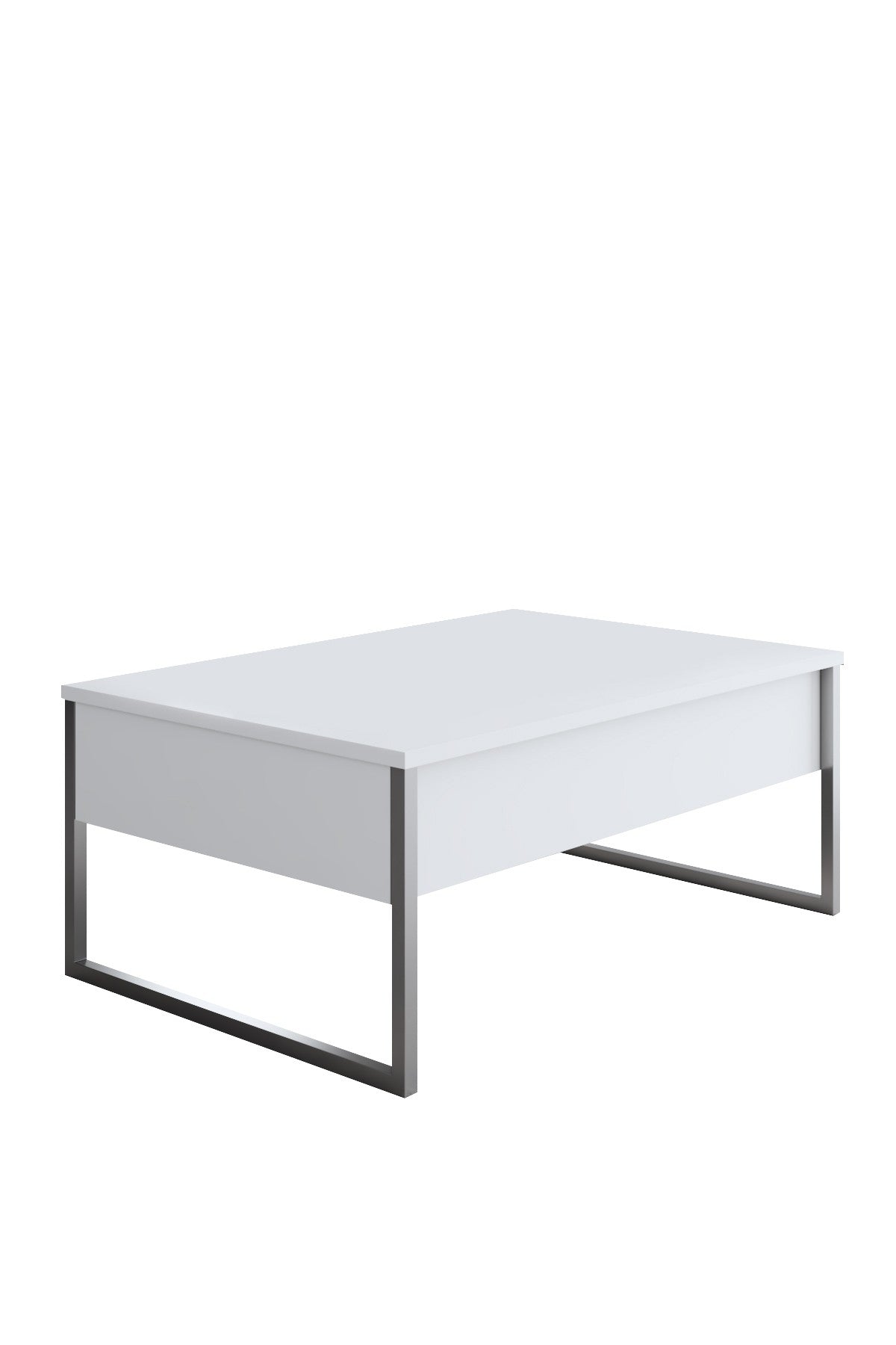 Ensemble de meubles de luxe blanc - Table basse + meuble TV + commode de luxe - Cadre argenté