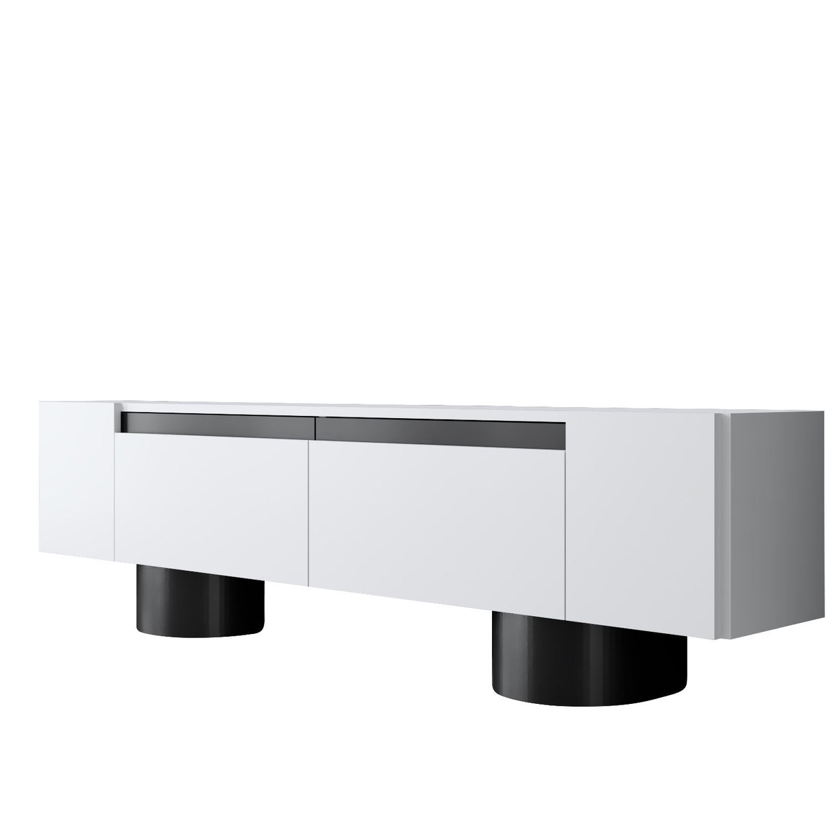 Meuble TV Bohemia Blanc 180x50x30 - Cadre Noir