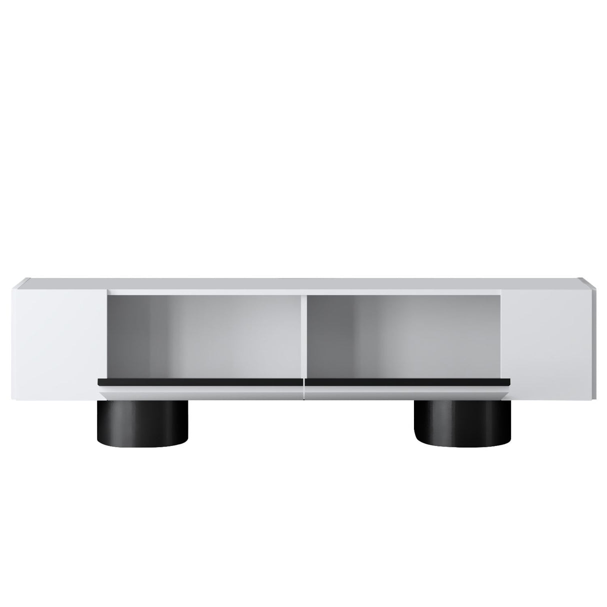 Meuble TV Bohemia Blanc 180x50x30 - Cadre Noir