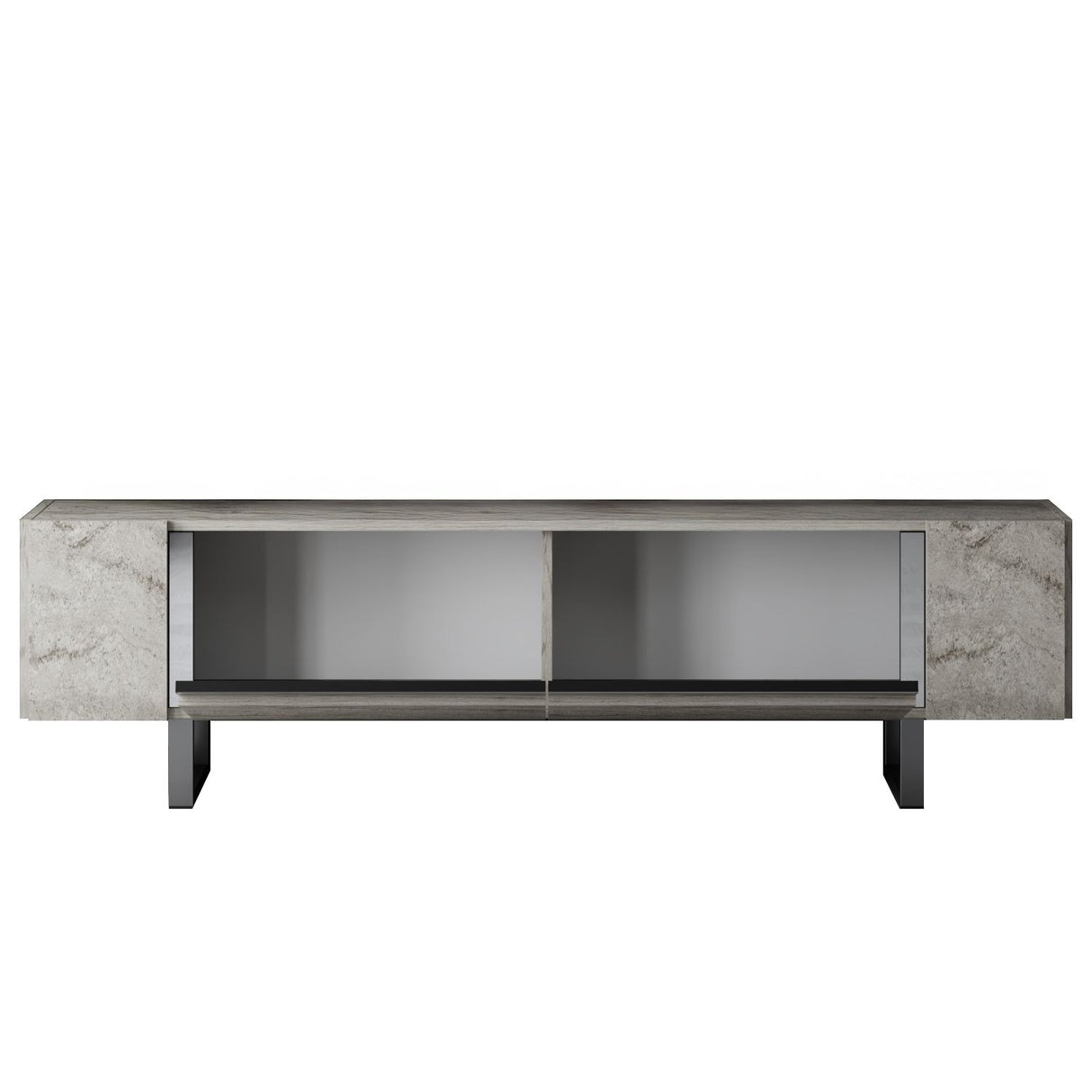 Meuble TV Travertin Yildiz 180x50x30 - Cadre Argent