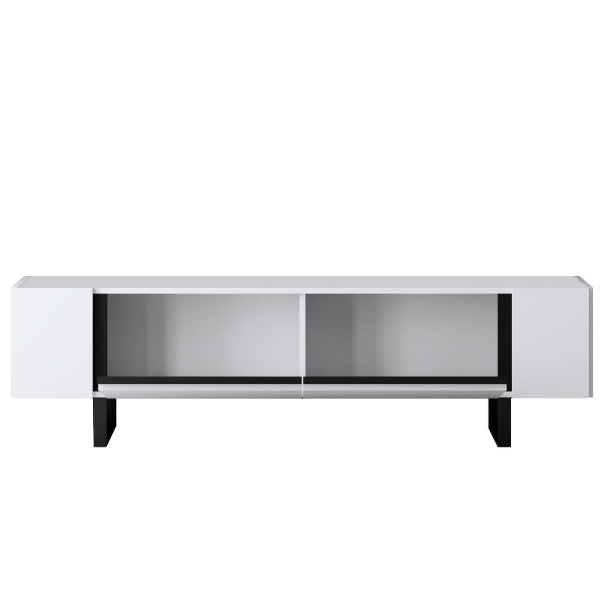 Meuble TV Yildiz blanc 180x50x30 - Cadre noir