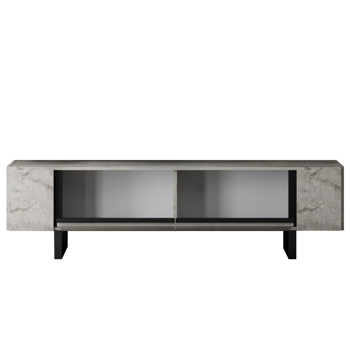 Meuble TV Travertin Yildiz 180x50x30 - Cadre Noir