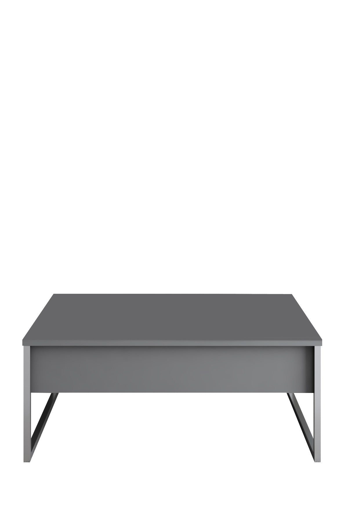 Table basse rectangulaire Anthracite Luxe 90x60 - Cadre argenté