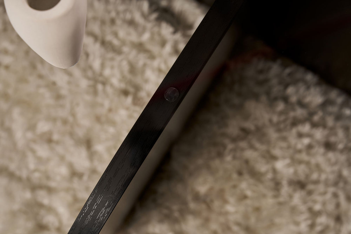 Table basse Aris ronde 75 cm en verre - Pied noir