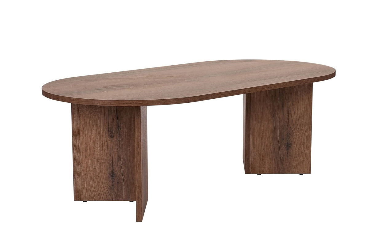Table basse sable en noyer 119x60 cm en mélamine walnut