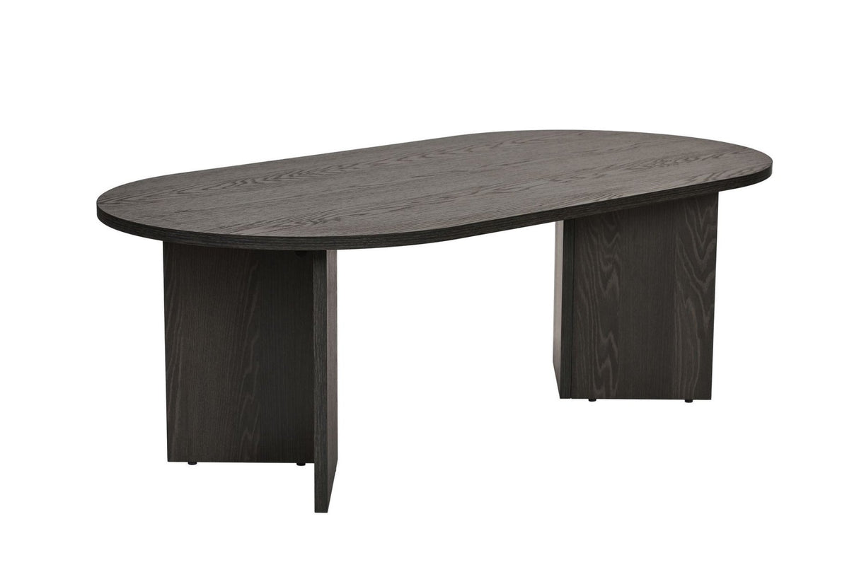 Table basse mélamine noire forme arc Koda 119x60 cm