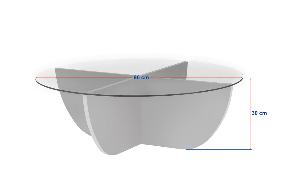 Liya salontafel Sapphire Oak ovaal 90 cm Gehard glas