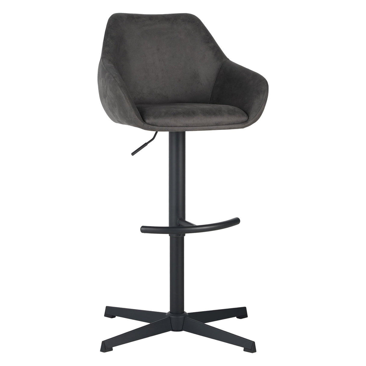 Venom Tabouret de bar Anthracite Eco-cuir - Tabouret de bar pivotant réglable avec accoudoirs