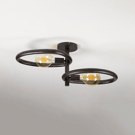 Plafonnier Nova Duo 2 lumières - Métal Noir