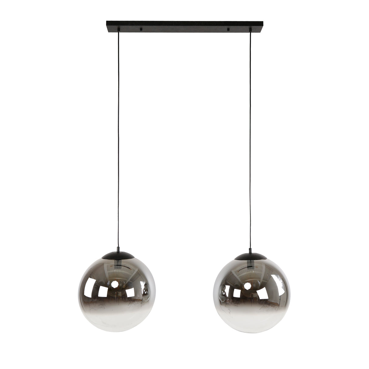 Lampe Suspendue Moderne Boule Ronde Juliette 2-lumières verre fumé