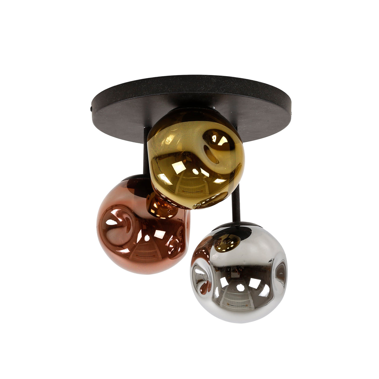 Plafonnier Ada 3 lumières en verre coloré