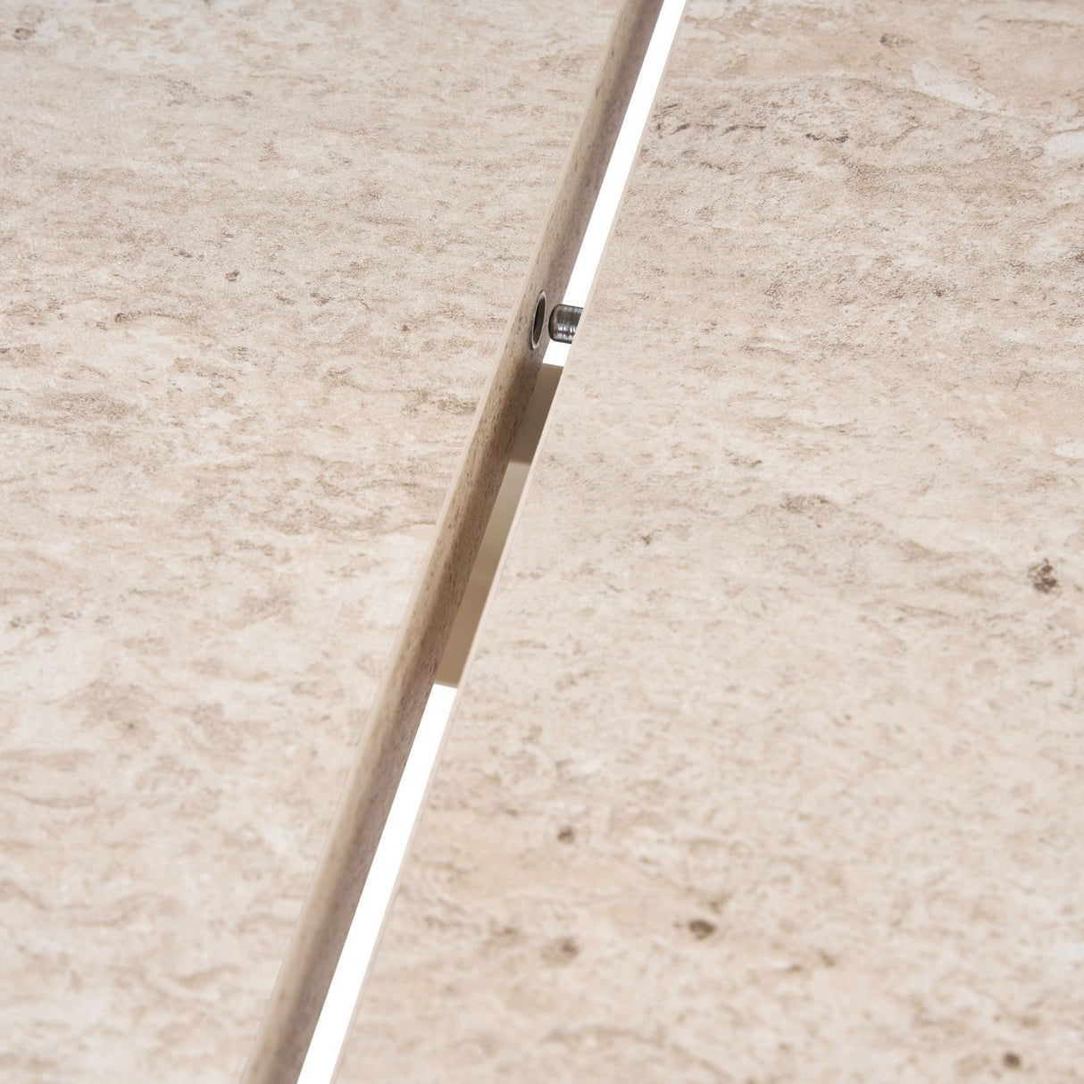 Sorell uitschuifbare eettafel travertin 160 cm Gemelamineerd houtcomposiet